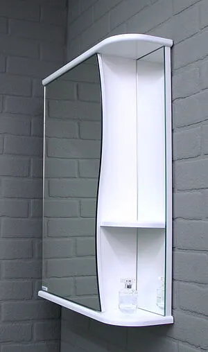 Шкаф-зеркало Айсберг Волна 1-50 L белый DA1030HZ