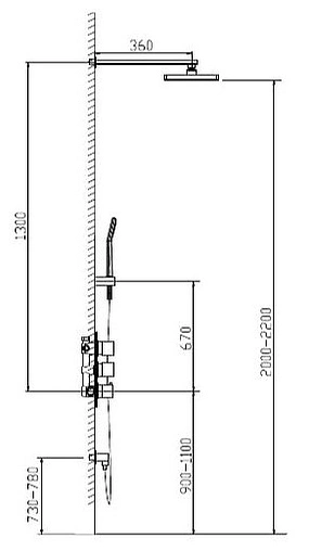Душевая система с термостатом для душа Timo Tetra-thermo хром SX-0179/00SM