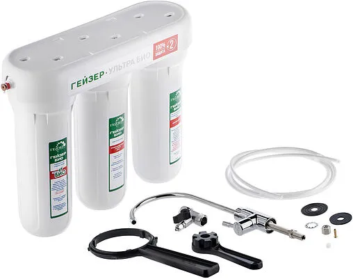 Фильтр под мойку для жесткой и сверхжесткой воды Гейзер Ультра Био 431 16018 Fiber Pro