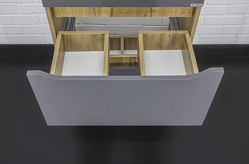 Тумба под умывальник напольный Домино Bruno 60 графит/дуб вотан DBr2901T