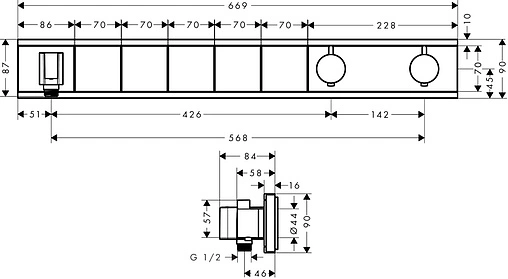 Термостат для 5 потребителей Hansgrohe RainSelect хром 15358000