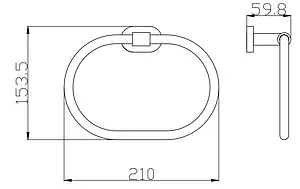 Полотенцедержатель Rav Slezak Yukon хром/белый YUA0104CB, 2
