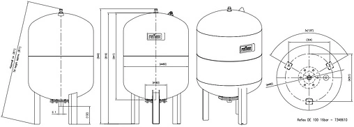 Гидроаккумулятор Reflex DE 100л 16 бар 7348610