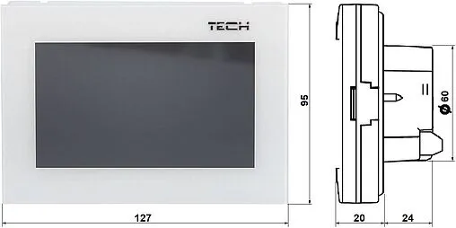 Беспроводной комнатный регулятор котла с коммуникацией RS TECH ST-281 C белый WG.11.0364