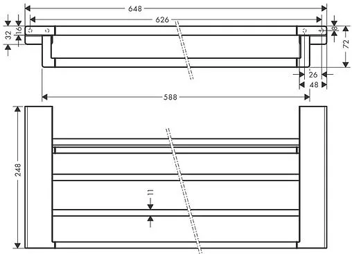 Полка для полотенец Hansgrohe AddStoris шлифованный чёрный хром 41751340