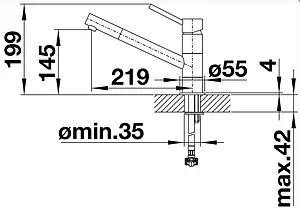 Смеситель для кухни Blanco Kano чёрный/хром 526175 Смеситель для кухни Blanco Kano чёрный/хром 526175, 2