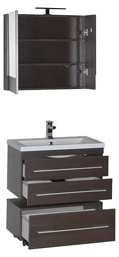 Шкаф-зеркало Aquanet Нота 75 L венге 00159109