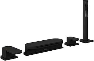 Смеситель на борт ванны на 4 отверстия Ravak Chrome чёрный матовый X070445, 1