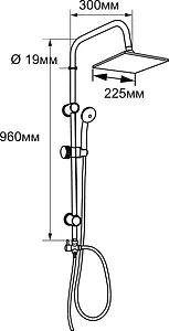 Душевая система без смесителя Aquanet Quadro хром FS6925 Душевая система без смесителя Aquanet Quadro хром FS6925, 2