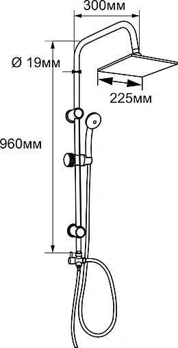 Душевая система без смесителя Aquanet Quadro хром FS6925