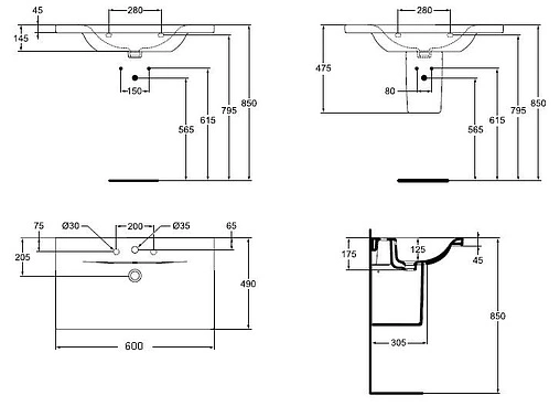 Раковина Ideal Standard Connect new 60 белый E812901 Раковина Ideal Standard Connect new 60 белый E812901