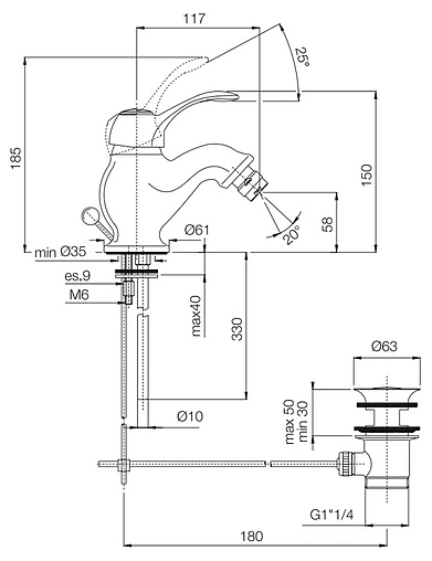 Смеситель для биде Fima Carlo Frattini Lamp бронза F3302BR