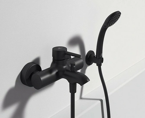 Смеситель для ванны Ideal Standard Ceraline чёрный матовый/хром BC199XG