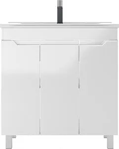 Тумба под умывальник напольная Домино Optima 80 белый глянец DO1910T, 3