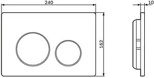 Клавиша смыва для унитаза Am.Pm PrimeFit L I090138 черный матовый Клавиша смыва для унитаза Am.Pm PrimeFit L I090138 черный матовый, 2