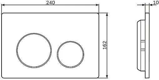 Клавиша смыва для унитаза Am.Pm PrimeFit L I090138 черный матовый Клавиша смыва для унитаза Am.Pm PrimeFit L I090138 черный матовый