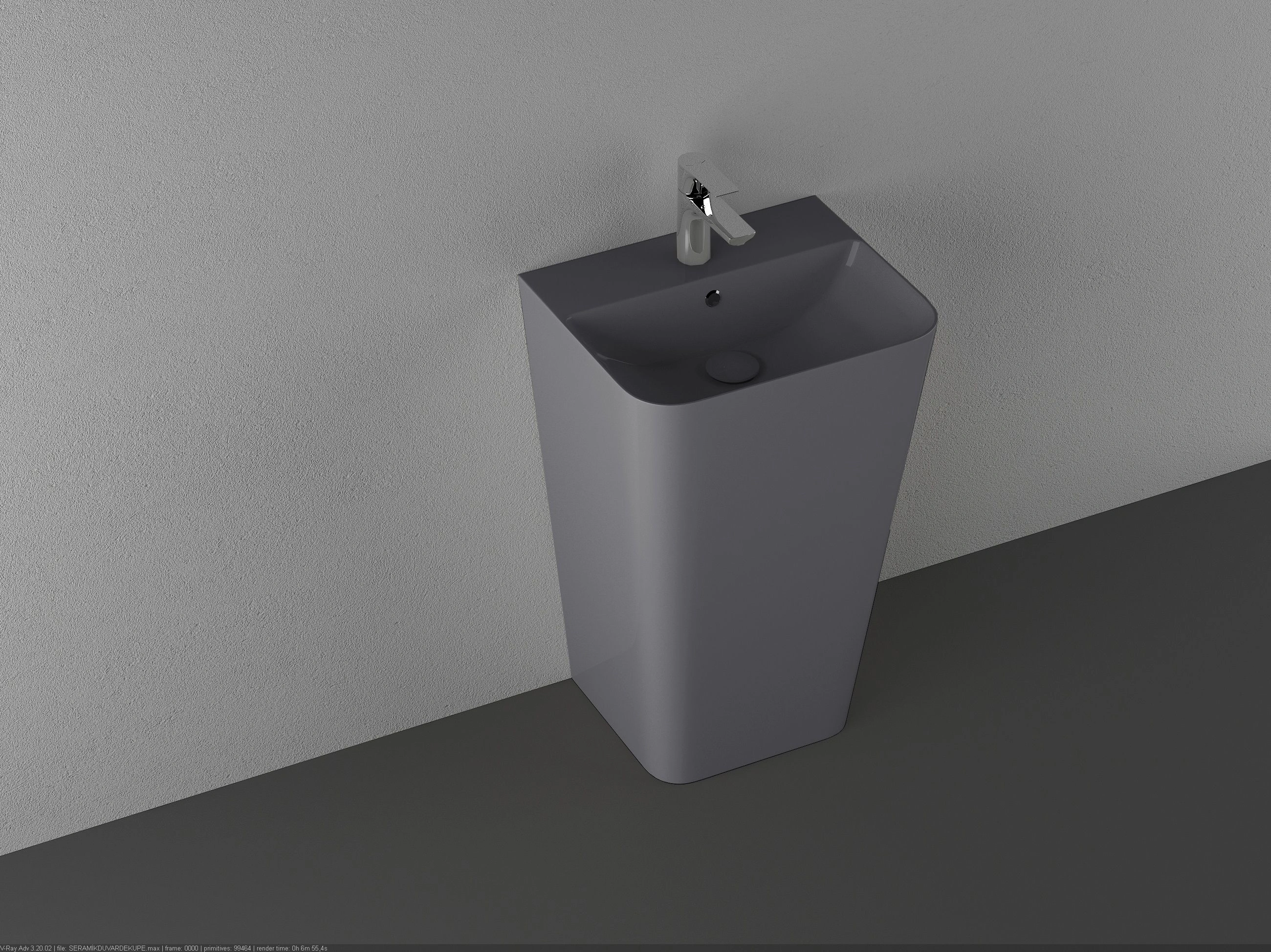 Раковина ISVEA Sott'Aqua 50 антрацит 10SQ37001-2C