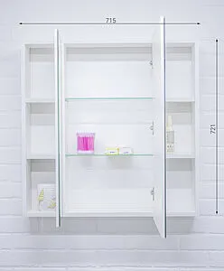 Шкаф-зеркало Домино Оскар 70 белый DI44179HZ, 5