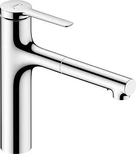 Смеситель для кухни с выдвижным изливом Hansgrohe Zesis M33 160 2jet хром 74801000 Смеситель для кухни с выдвижным изливом Hansgrohe Zesis M33 160 2jet хром 74801000, 1