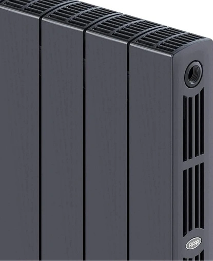 Радиатор биметаллический 10 секций нижнее правое подключение Rifar Supremo Ventil 500 серый RSVRP50010 tit
