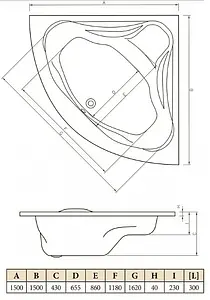 Ванна акриловая C-bath Aurora 150x150 CBS001004 Ванна акриловая C-bath Aurora 150x150 CBS001004, 2