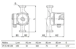 Насос циркуляционный Unipump CP 25-40 130 87394, 4
