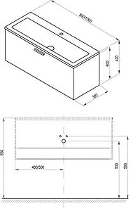 Тумба-умывальник подвесная Ravak SD Clear II 80 белый X000001642+XJJ01180000 Тумба-умывальник подвесная Ravak SD Clear II 80 белый X000001642+XJJ01180000, 2