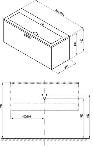 Тумба-умывальник подвесная Ravak SD Clear II 80 белый X000001642+XJJ01180000