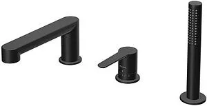 Смеситель на борт ванны на 3 отверстия Ravak Puri чёрный матовый X070186, 3