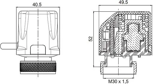 Сервопривод электротермический НЗ 24В М30 x 1.5 WATTS 22CX24NC2 10029673