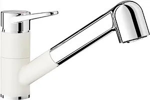 Смеситель для кухни с выдвижным изливом Blanco Blancowega-S II белый/хром 526421 Смеситель для кухни с выдвижным изливом Blanco Blancowega-S II белый/хром 526421, 1