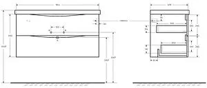 Тумба-умывальник подвесная BelBagno MARINO-CER 100 Bordo Lucido MARINO-CER-1000-2C-SO-BRDL-P+BB-0324-100-LVB Тумба-умывальник подвесная BelBagno MARINO-CER 100 Bordo Lucido MARINO-CER-1000-2C-SO-BRDL-P+BB-0324-100-LVB, 2