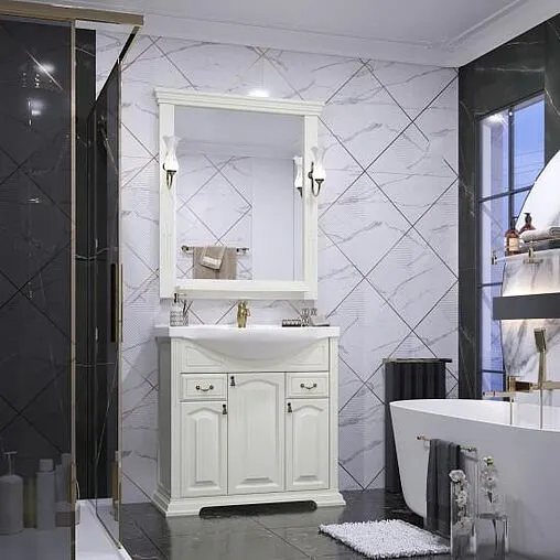 Тумба-умывальник напольная Opadiris Риспекто 85 слоновая кость 00-00006703+1WH110265