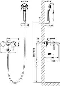 Смеситель для ванны Aquatek Лира хром AQ1449CR Смеситель для ванны Aquatek Лира хром AQ1449CR, 2