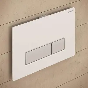 Клавиша смыва для унитаза с системой удаления запахов Geberit Sigma 40 115.600.KQ.1 кнопки/алюминий матовый, рамка/белый, 4