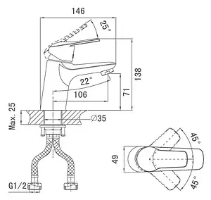 Смеситель для раковины D&K Arbeo Bayern хром DA1242101 Смеситель для раковины D&K Arbeo Bayern хром DA1242101, 2