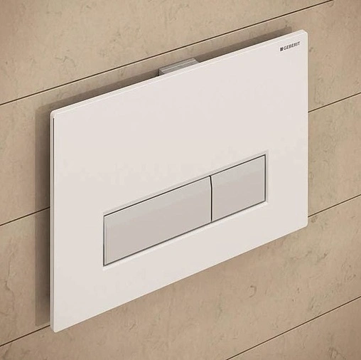 Клавиша смыва для унитаза с системой удаления запахов Geberit Sigma 40 115.600.KQ.1 кнопки/алюминий матовый, рамка/белый