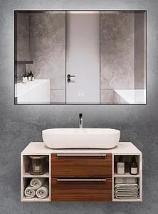 Зеркало с подсветкой Terminus Соренто 80x100 с подогревом чёрный 4673735600072 Зеркало с подсветкой Terminus Соренто 80x100 с подогревом чёрный 4673735600072, 1