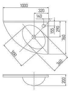 Раковина Aquaton Меблико 102 R белый 1A700531MB01R Раковина Aquaton Меблико 102 R белый 1A700531MB01R, 2