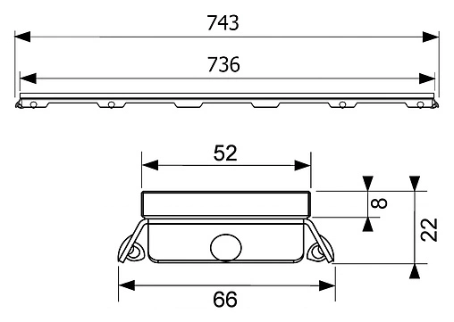 Решетка для лотка 743мм TECEdrainline Glass 600891 Решетка для лотка 743мм TECEdrainline Glass 600891