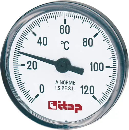 Термометр биметаллический Itap 80мм 120°С гильза 100мм ½&quot; 493B01280P