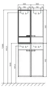 Шкаф Aquaton Флай 35 R белый/дуб крафт 1A237903FAX1R Шкаф Aquaton Флай 35 R белый/дуб крафт 1A237903FAX1R, 2