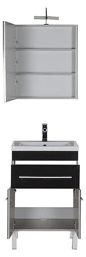 Шкаф-зеркало Aquanet Верона 58 L чёрный 00175384