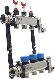 Группа коллекторная с расходомерами 3 отвода 1&quot;в/н x ¾&quot;ек Henco UFH-0605MDSS03, 1