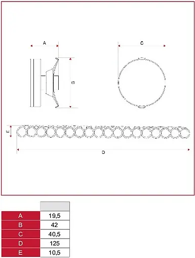 Термометр биметаллический накладной Itap 80°С 492N