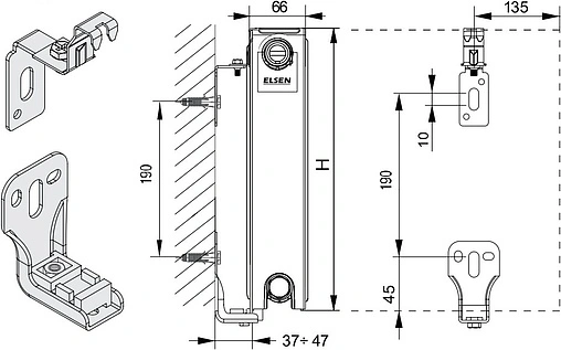 Радиатор стальной панельный Elsen ERV тип 21 300 x 1600 мм ERV210316