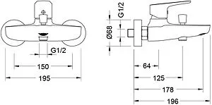 Смеситель для ванны Aquatek Бетта хром AQ1140CR Смеситель для ванны Aquatek Бетта хром AQ1140CR, 2