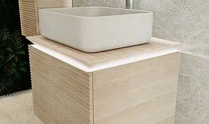 Тумба-умывальник подвесная Jorno Karat 60 бук светлый Kar.01.60/P/BuL+MLN-7050H Тумба-умывальник подвесная Jorno Karat 60 бук светлый Kar.01.60/P/BuL+MLN-7050H, 3