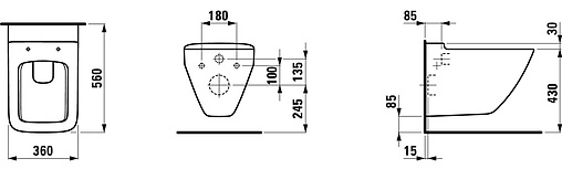 Унитаз подвесной безободковый Laufen Palace new Rimless белый 8.2070.6.000.000.1