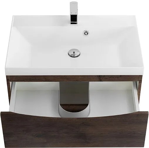 Тумба-умывальник подвесная BelBagno MARINO 75 Rovere Moro MARINO-750-2C-SO-RW-P+BB750/450-LV-MR-PR